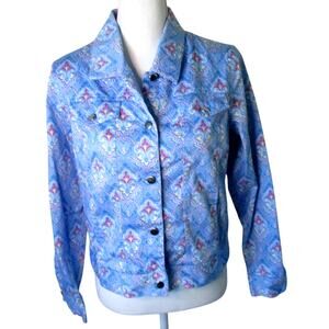 Bette & Court Women's Blue Long Sleeve Button Front Unlined Jacket Size Medium